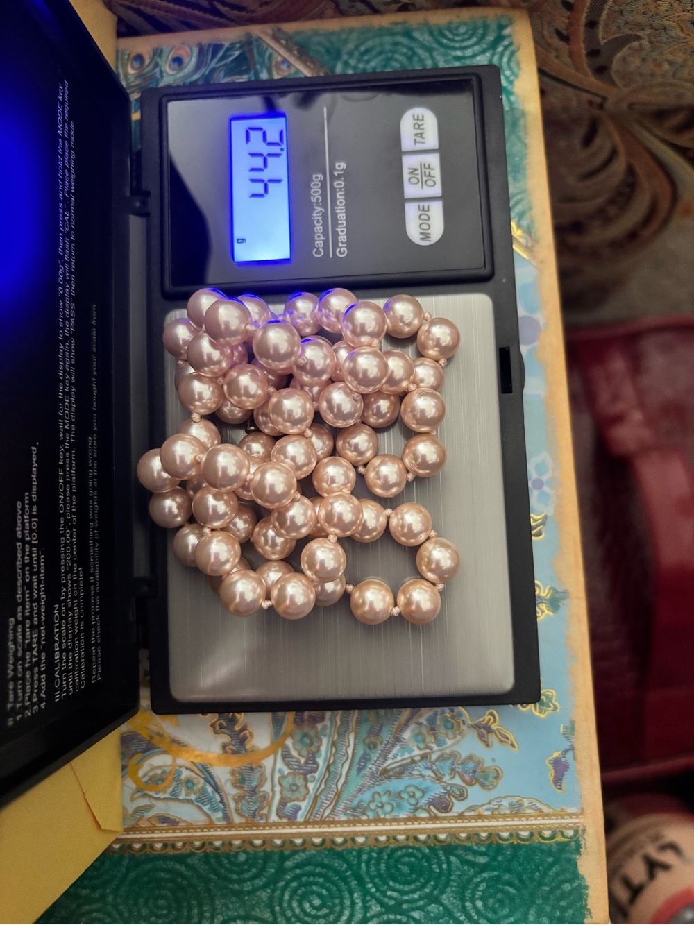 Lovely and Luminous Vintage Shell Pearl Strand – 24” - Picture 5 of 5
